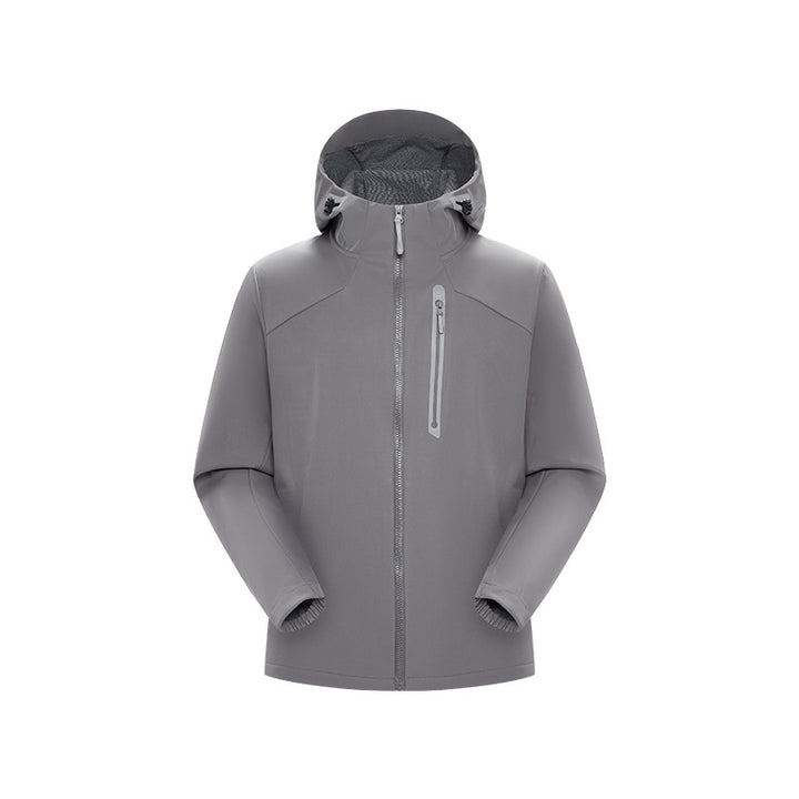 Herren Wasserdichte Softshell-Outdoorjacke mit verstellbarer Kapuze, verschweißten Reißverschlüssen und reflektierender Brusttasche Echo Archiv