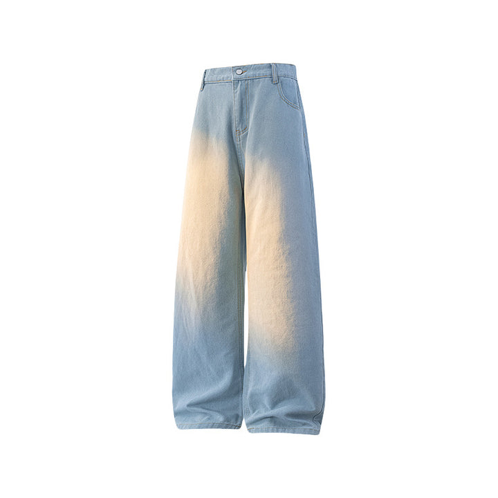 Damen High-Waist Jeans mit weitem Bein, geradem Schnitt und elastischem Bund Echoarchiv