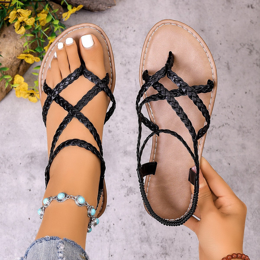 Damen Geflochtene Riemchen-Sandalen mit ergonomischer Fußbettung Echoarchiv