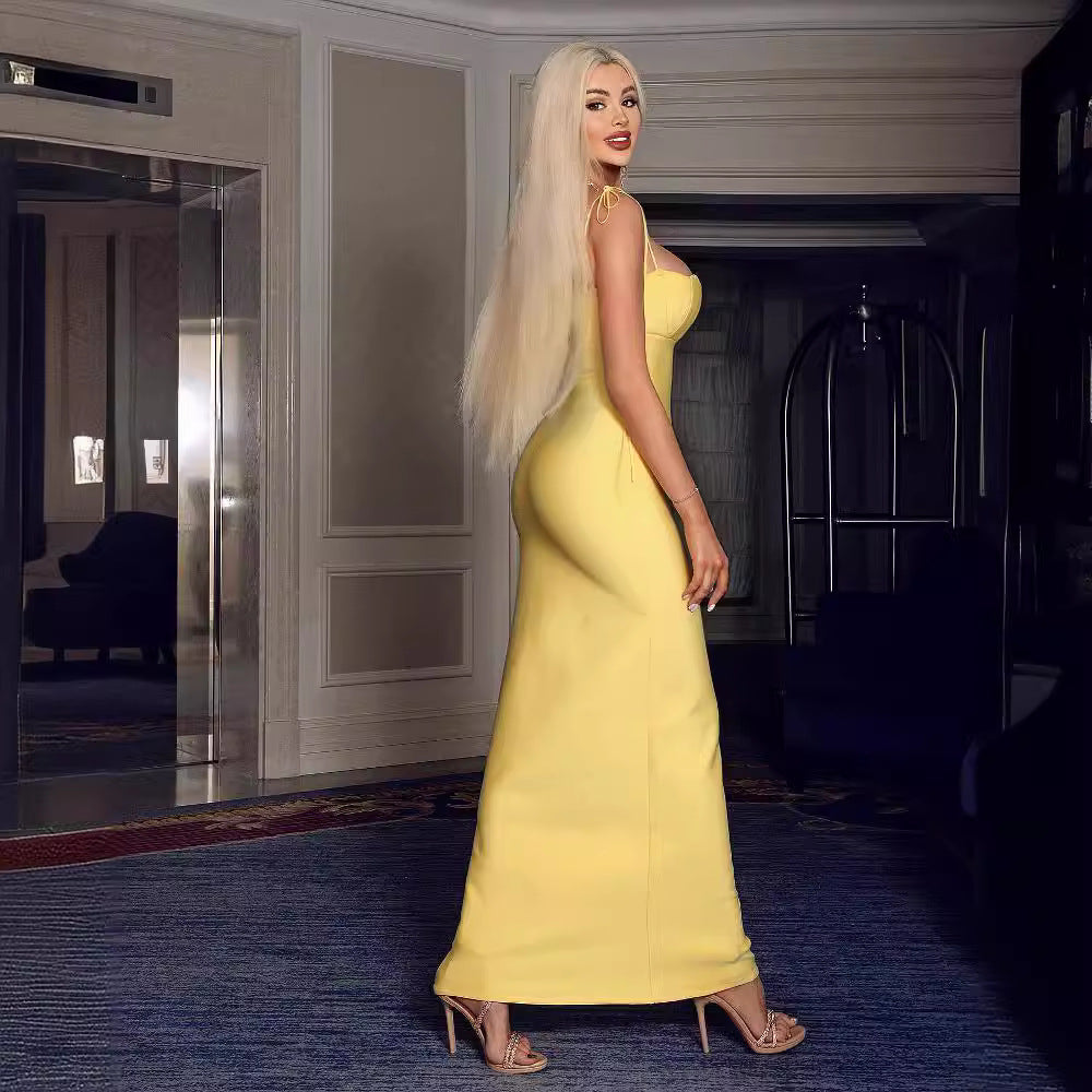 Damen Maxikleid mit abnehmbaren Trägern und herzförmigem Dekolleté Echo Archiv