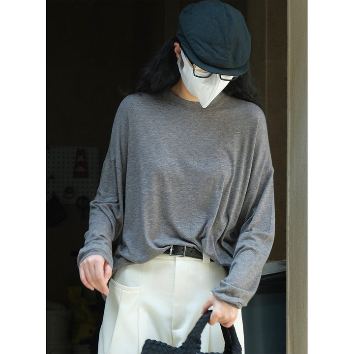 Damen Oversized Feinstrick-Longsleeve mit Rundhalsausschnitt Echoarchiv