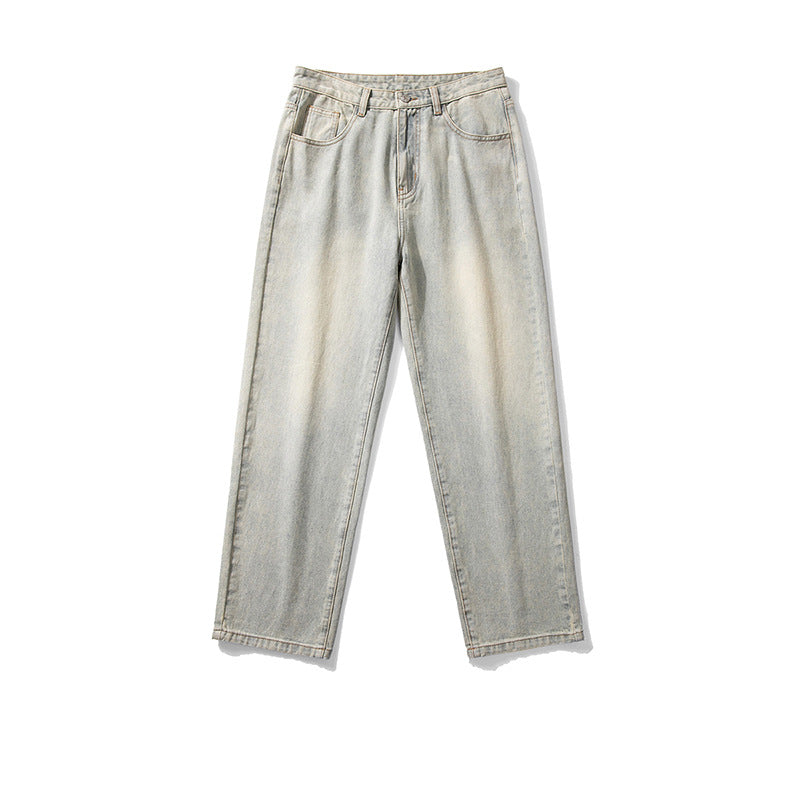 Herren Locker geschnittene Straight-Relax Denim-Hose mit verlängertem Saum Echo Archiv
