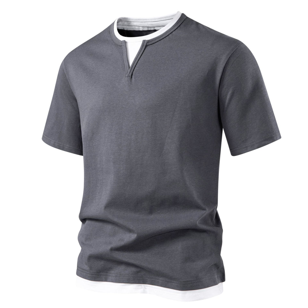 Herren Kurzarmshirt mit modernem Stehkragen Echoarchiv