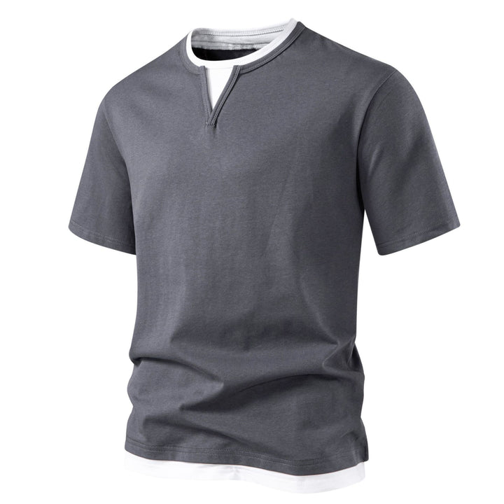 Herren Kurzarmshirt mit modernem Stehkragen Echoarchiv