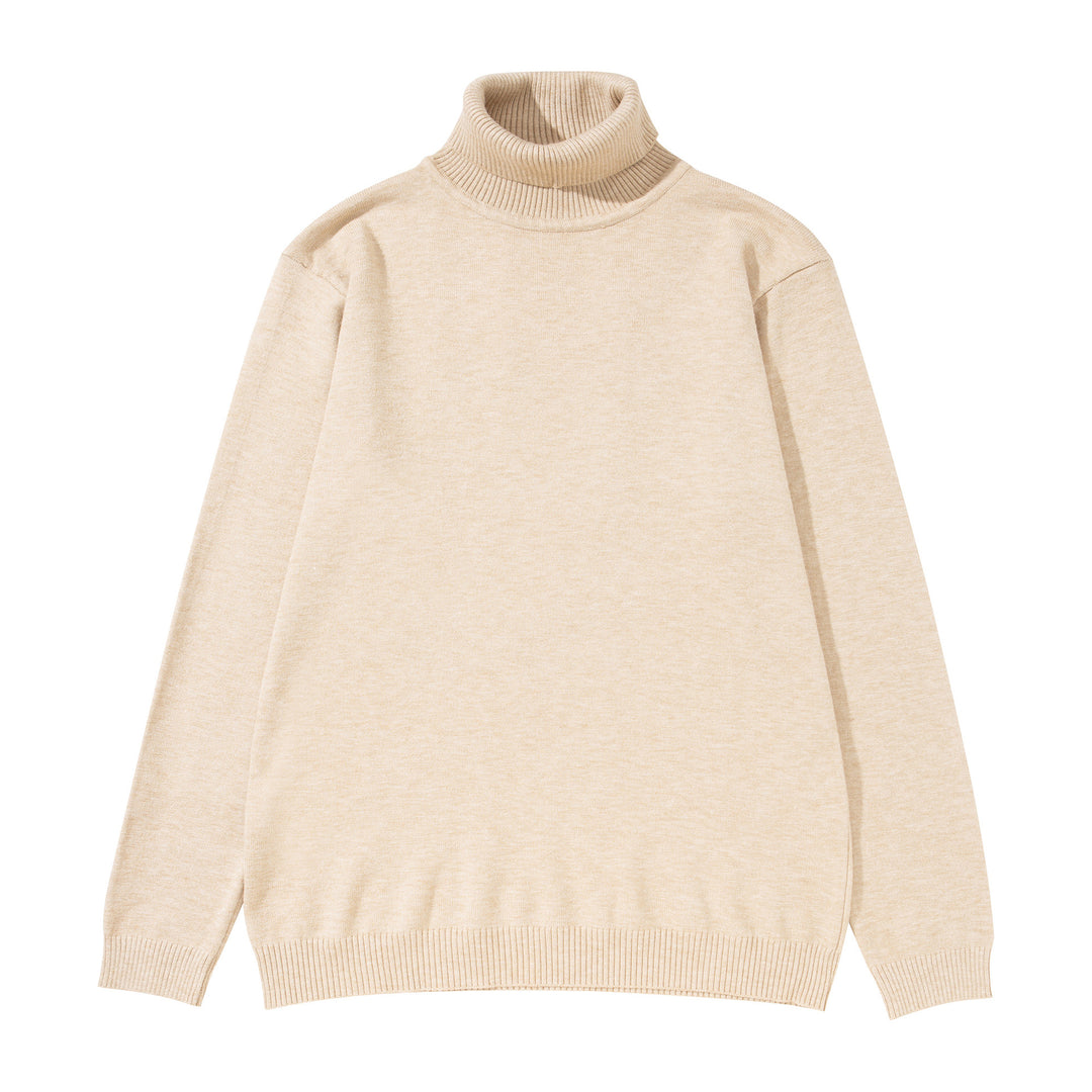 Unisex Rollkragenpullover aus feinem Feinstrick mit geripptem Kragen und überschnittener Schulter Echoarchiv