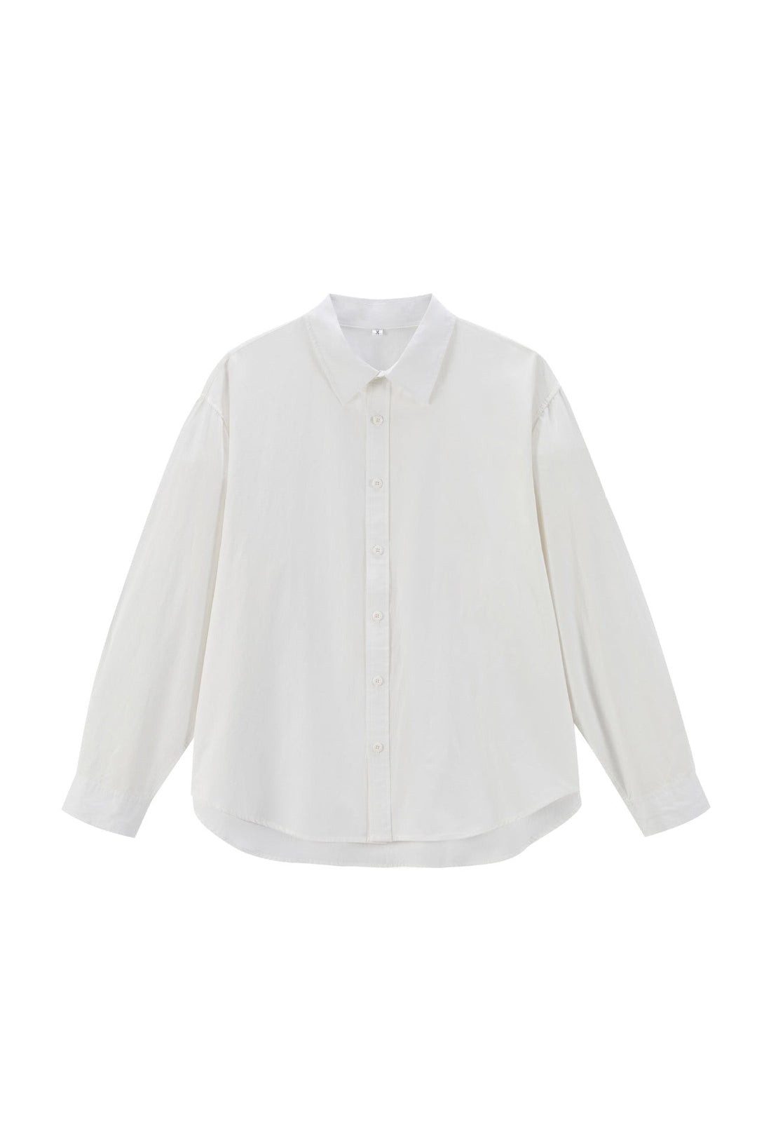 Damen Oversize Baumwollbluse mit Kentkragen und abgerundetem Saum Echoarchiv