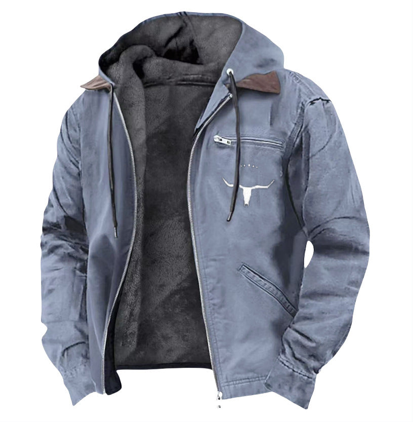 Herren nan wattierte Kapuzenjacke mit Teddyfutter und robuster Canvas-Aussenschicht Echo Archiv