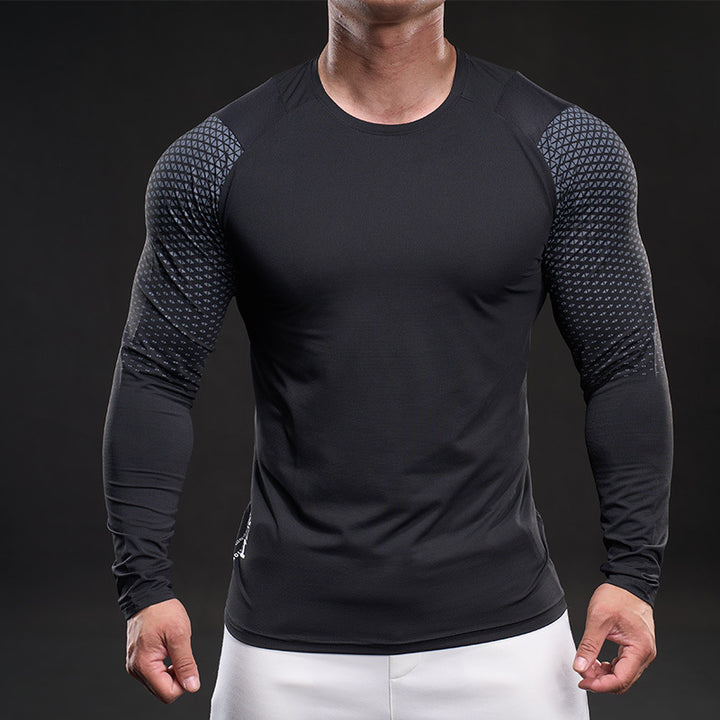 Herren sportliches Langarm-Funktionsshirt mit atmungsaktivem Mesh-Einsatz Echoarchiv