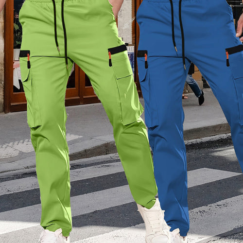 Herren Utility-Cargohose im Joggerstil mit elastischem Bund und Multifunktions-Taschen Echo Archiv