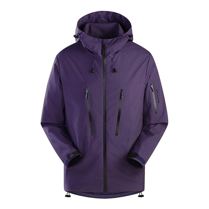 Herren Dreilagige atmungsaktive Hardshell-Outdoorjacke mit Kapuze und verschweißten Nähten Echo Archiv