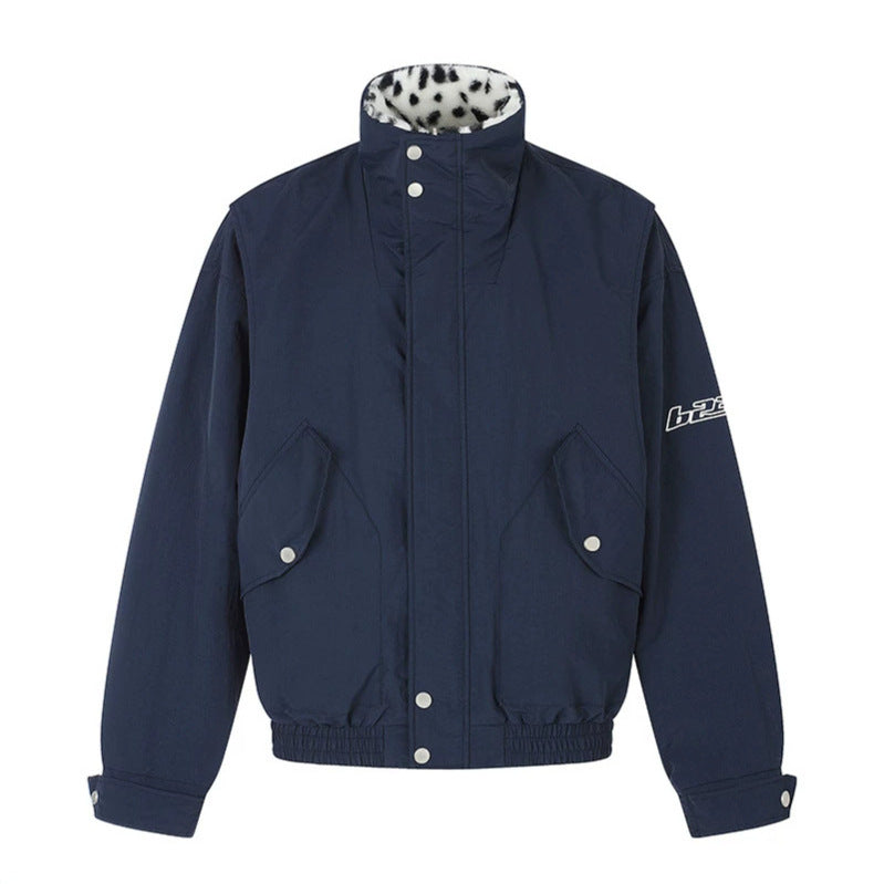 Damen Wattierte Blousonjacke mit Stehkragen und Leo‑Futter Echoarchiv