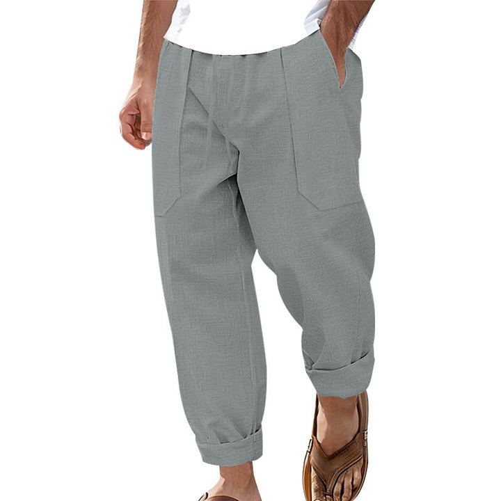 Herren lockere Leinen-Hose mit Seitentaschen Echoarchiv