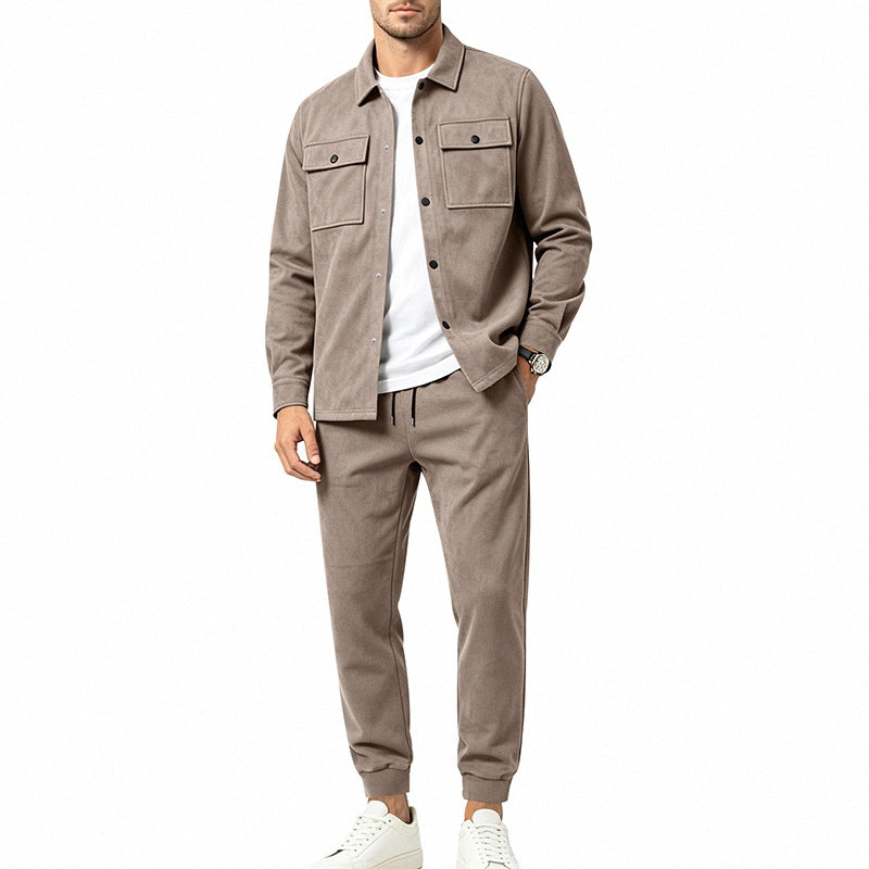 Herren Overshirt- und Jogginghose-Set aus weichem Baumwollmix Echoarchiv