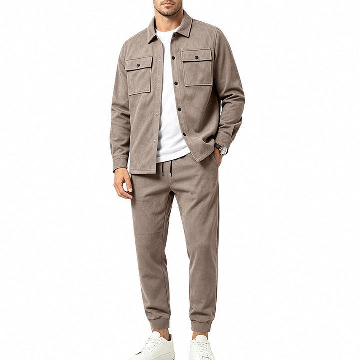 Herren Overshirt- und Jogginghose-Set aus weichem Baumwollmix Echoarchiv