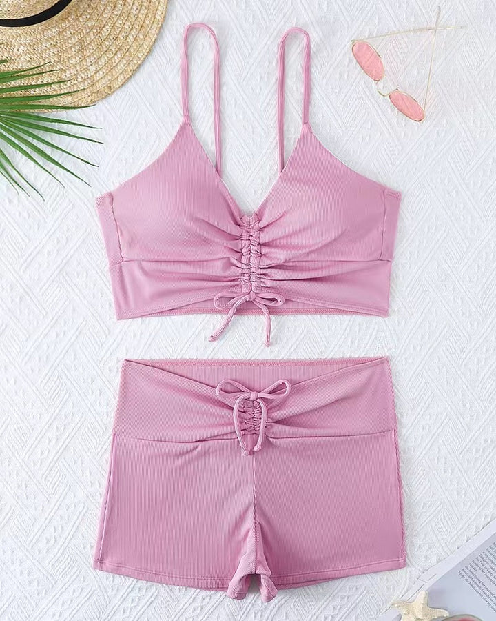 Damen Bikini mit floralem Rüschendesign und verstellbaren Trägern Echo Archiv