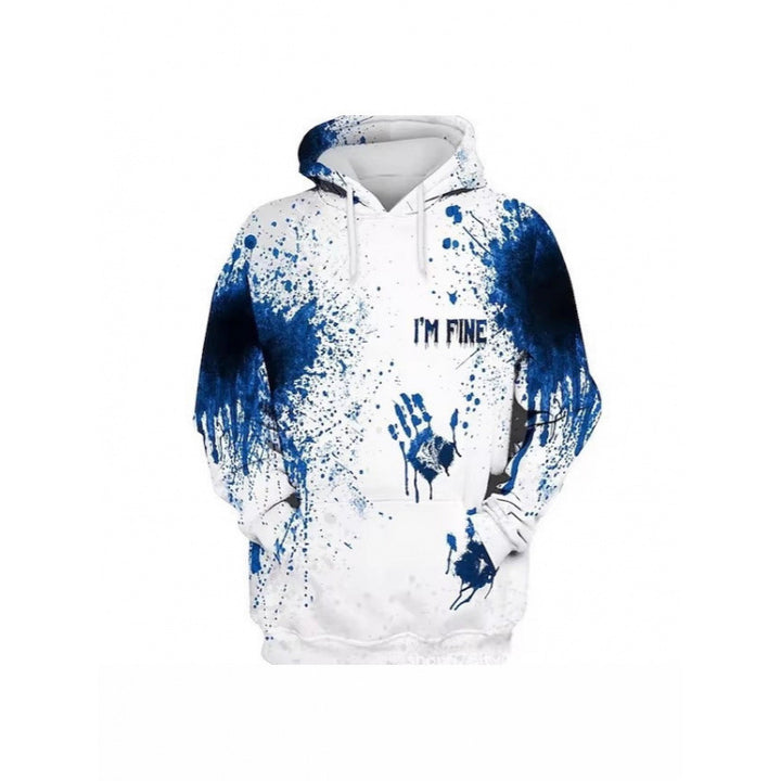 Damen Kreativer Kapuzenpullover mit blutrotem Print Echoarchiv