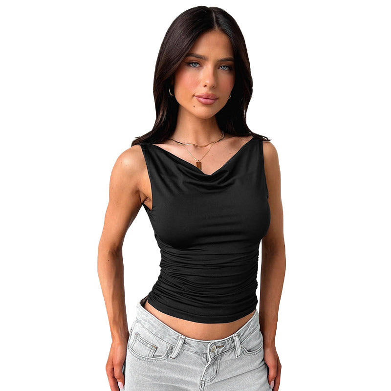 Damen figurbetontes Trägershirt mit elegantem Wickeldesign Echo Archiv