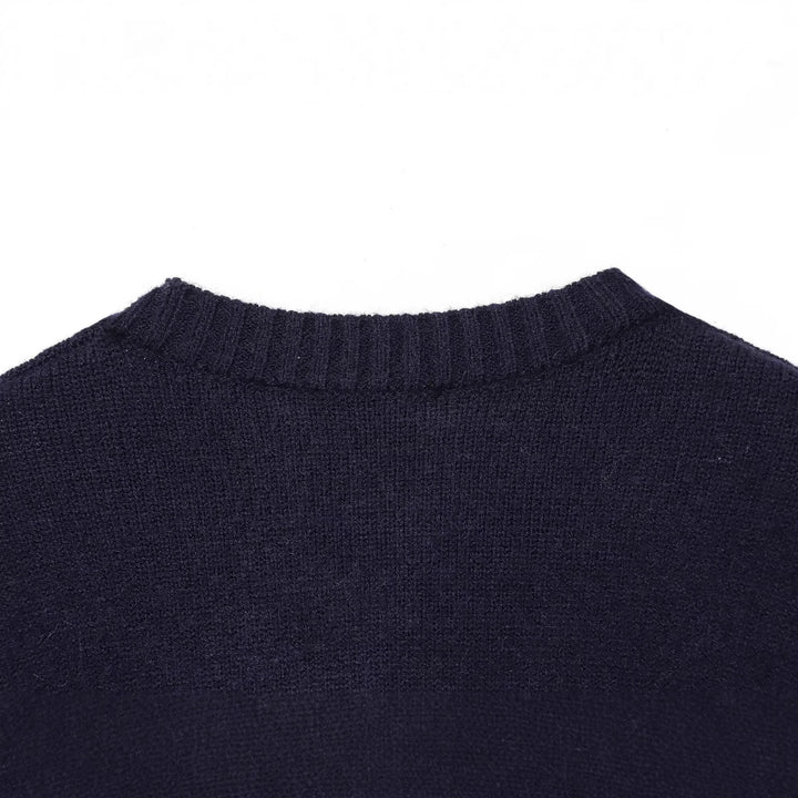 Damen Kurzer Boxy-Strickcardigan mit aufgesetzten Taschen und kontrastierenden Bündchen Echoarchiv