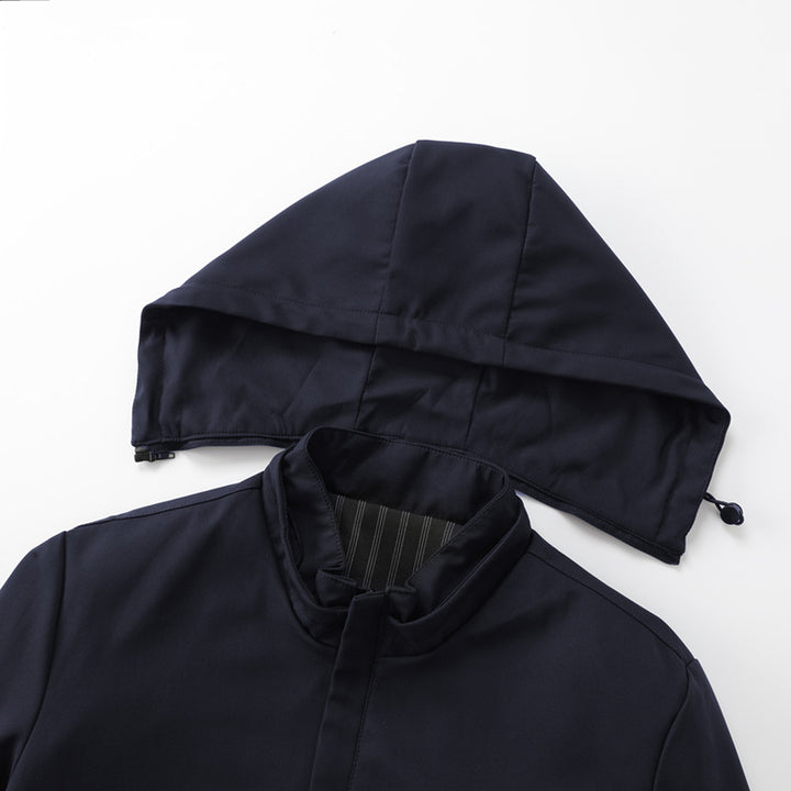 Herren Minimalistische Kapuzen-Softshelljacke mit versiegelten Reißverschlüssen und elastischen Bündchen Echo Archiv
