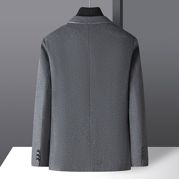 Herren Smart-Casual Kurzsakko aus Wollmix mit aufgesetzten Taschen und leichtem Thermofutter – Tianoro