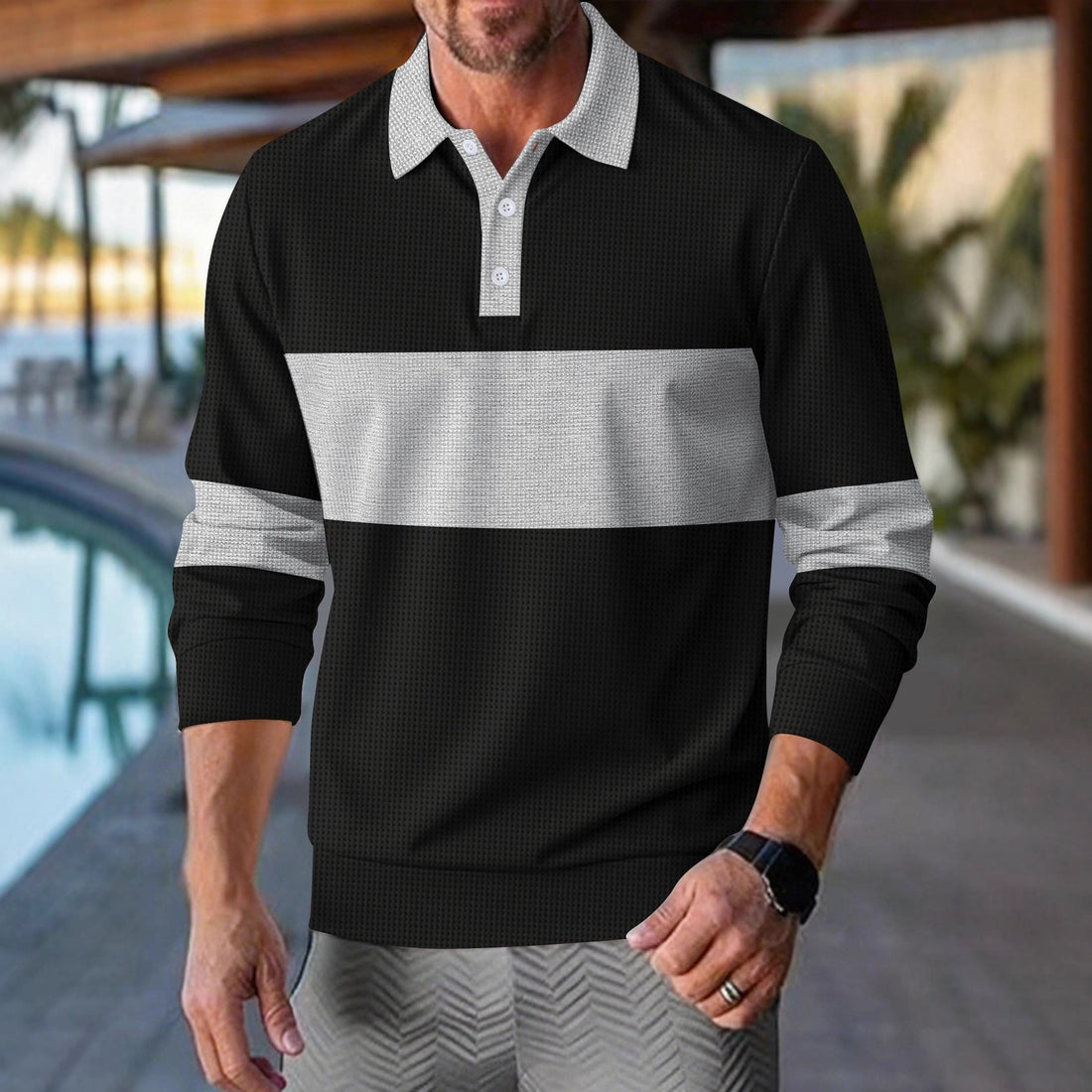 Herren Polohemd mit modernem Design und funktionalen Details – Cavello