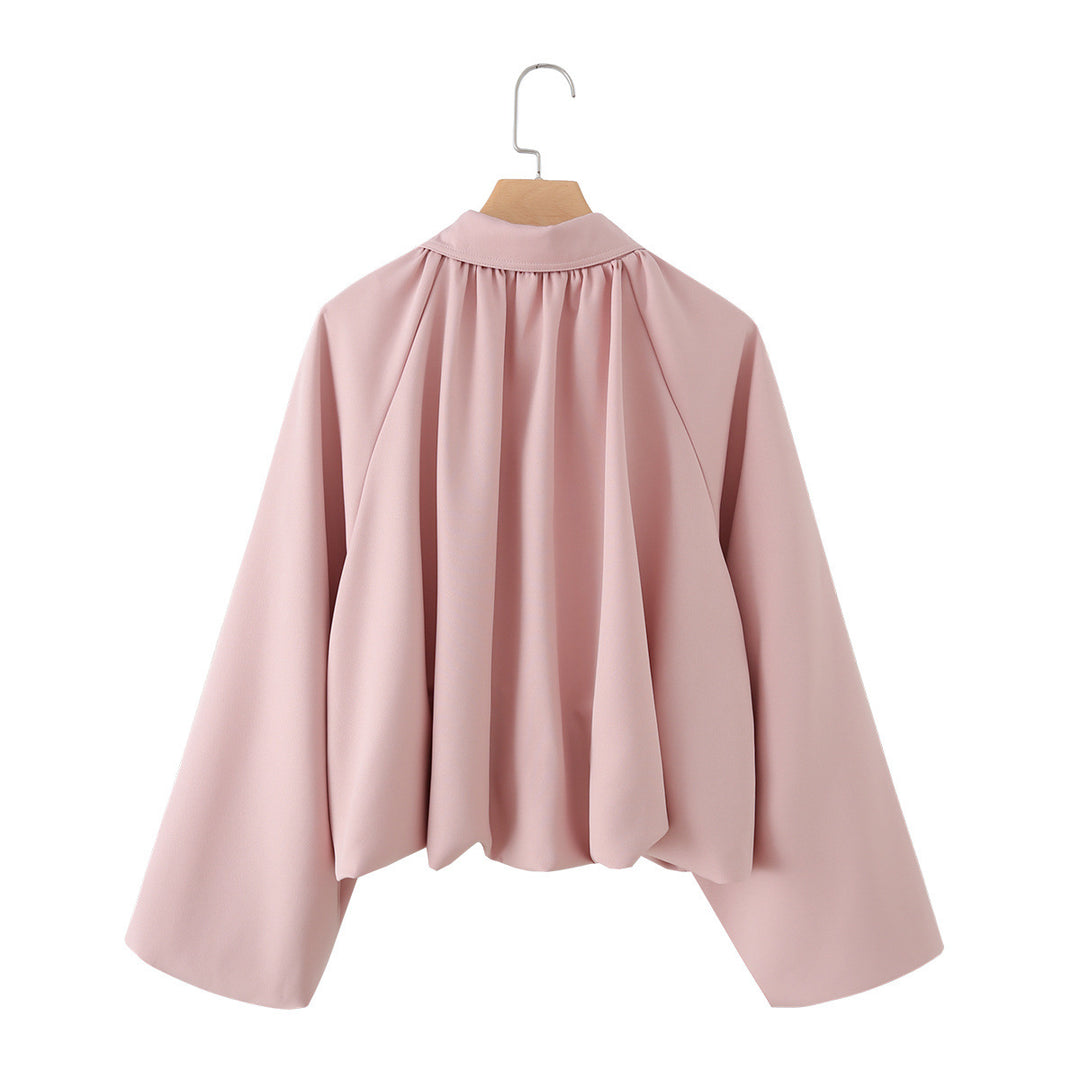 Damen Kurzjacke mit Kräusel-Volants, weitem Ärmel und Reißverschluss Echo Archiv
