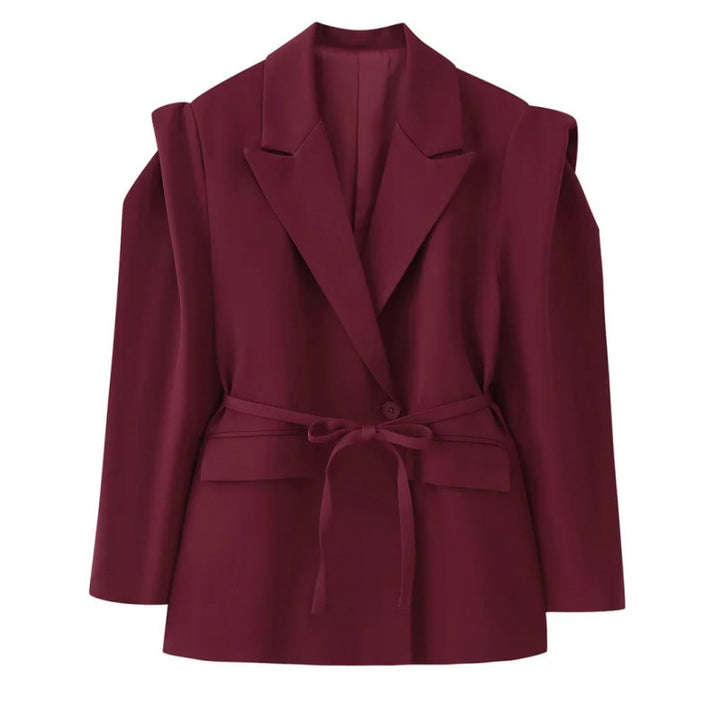 Damen Taillierter Blazer mit zarter Bindeband-Taille, betonter Schulterpartie und Pattentaschen Echo Archiv