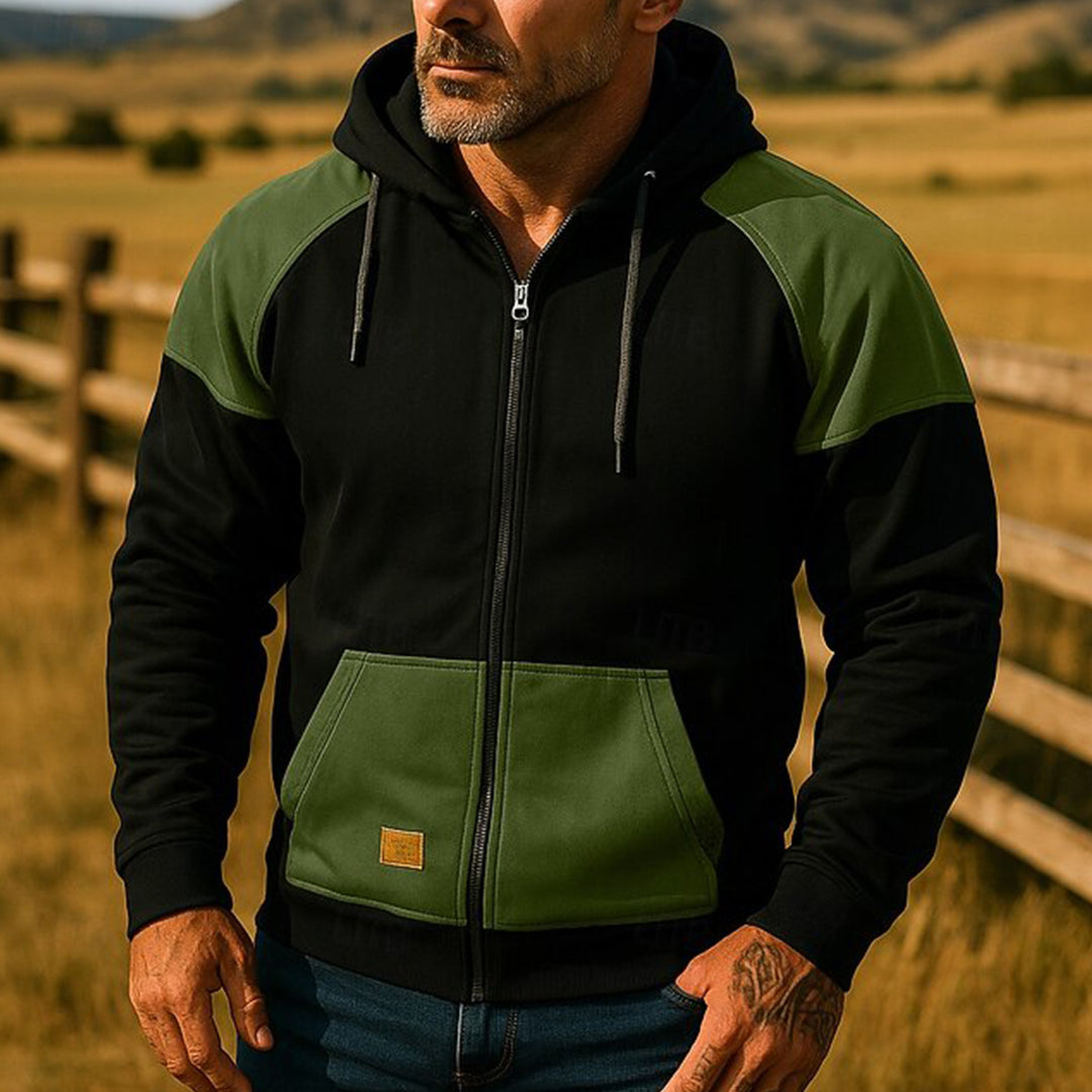 Herren Sportliche Kapuzenjacke mit Farbblockdesign Echoarchiv