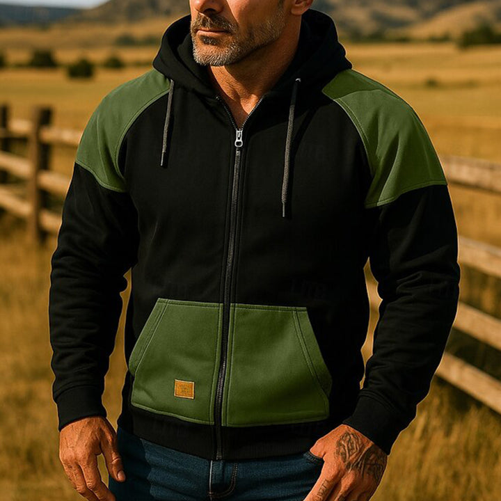 Herren Sportliche Kapuzenjacke mit Farbblockdesign Echoarchiv