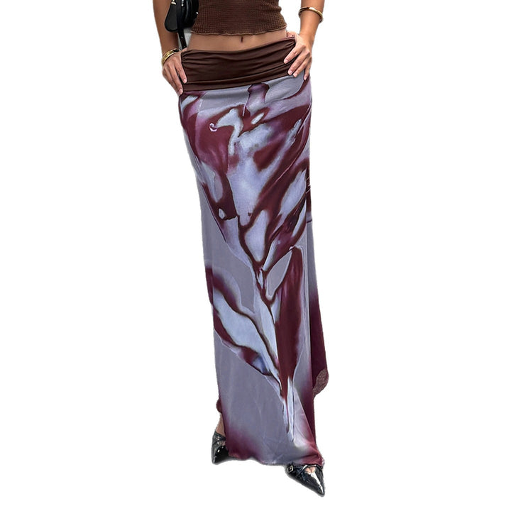 Damen Maxi-Rock mit asymmetrischem Schnitt und stilvollem Print Echo Archiv