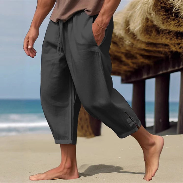 Herren Lässige Strandhose mit verstellbarem Bund und praktischen Seitentaschen Echoarchiv