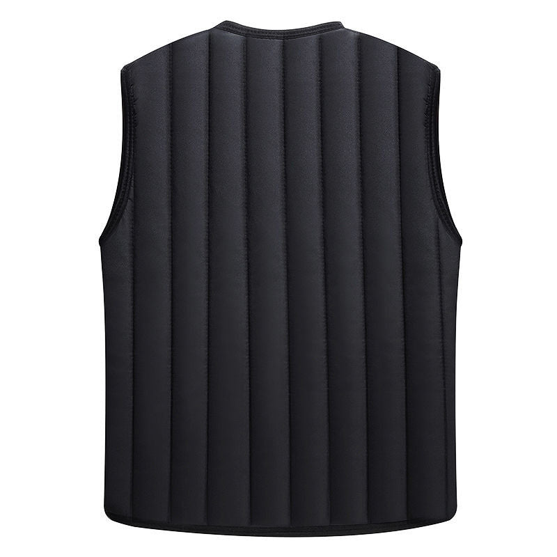Herren Steppweste mit kuscheliger Teddyfleece‑Innenseite, knöpfbare Front und aufgesetzten Taschen – Marzano