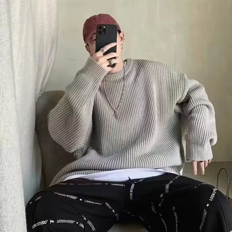 Damen Bequemer Oversized Strickpullover Echoarchiv