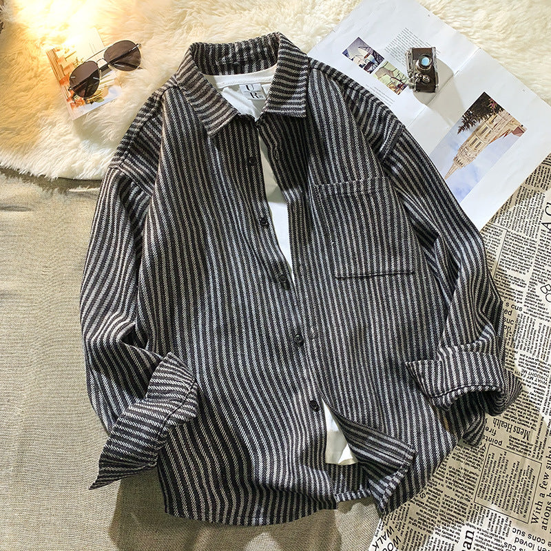 Herren gestreiftes Overshirt Echoarchiv