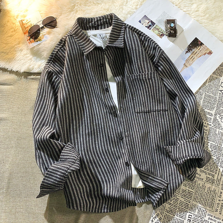 Herren gestreiftes Overshirt Echoarchiv