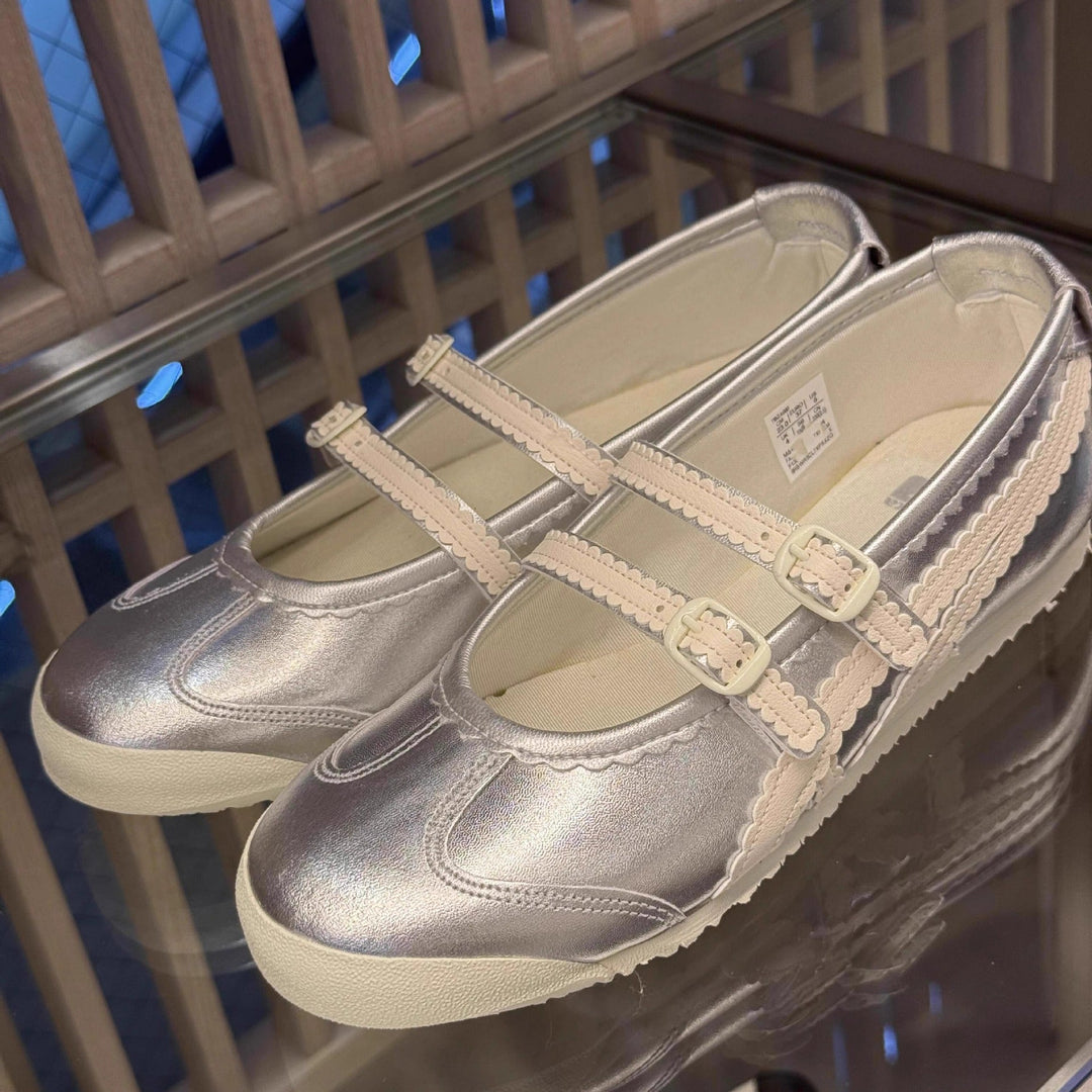 Damen Ballerinas mit verspieltem Riemendesign und hochwertiger Lederoberfläche Echoarchiv
