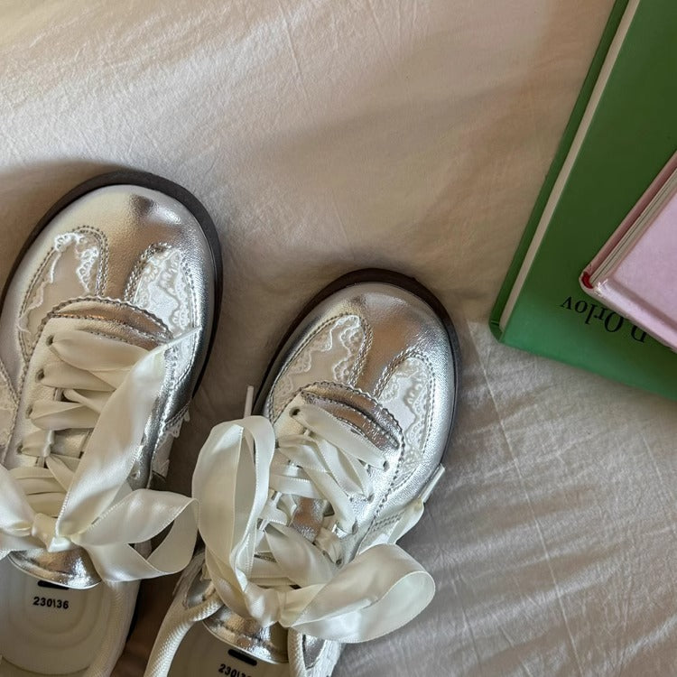 Damen modische Sneakers mit edlem Satinband Echo Archiv