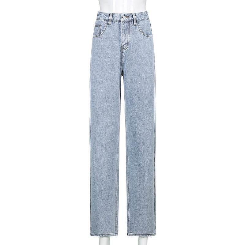 Damen nan hochgeschnittene Denim-Jeans mit geradem Bein, extra Länge und relaxed-fit Silhouette Echo Archiv