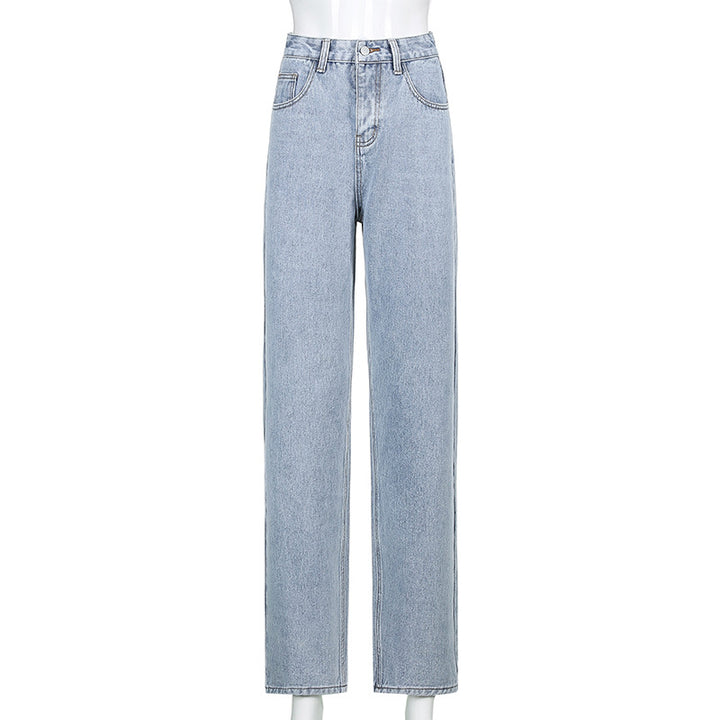 Damen nan hochgeschnittene Denim-Jeans mit geradem Bein, extra Länge und relaxed-fit Silhouette Echo Archiv