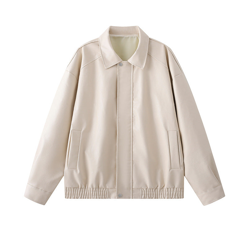 Herren elegante Kunstlederjacke mit elastischem Bund Echoarchiv