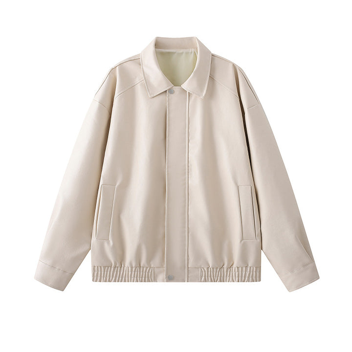 Herren elegante Kunstlederjacke mit elastischem Bund Echoarchiv