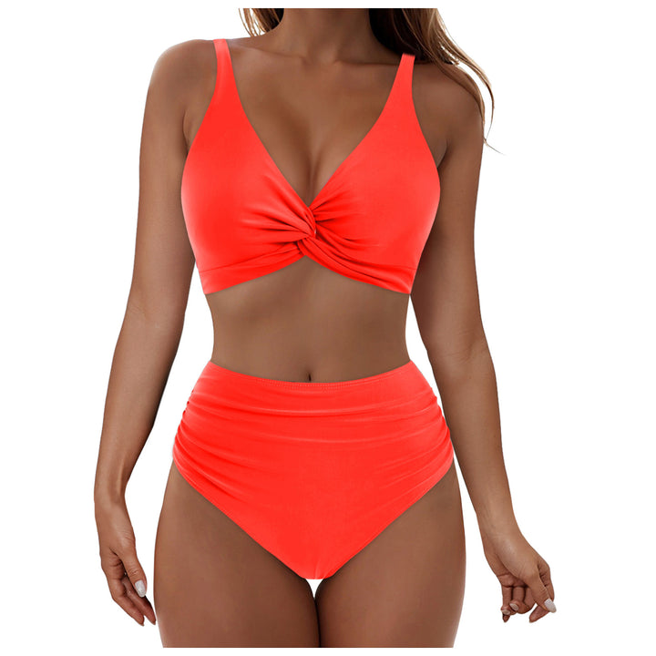 Damen Hochtailliertes Bikini-Set mit elegantem Wickeloberteil Echo Archiv