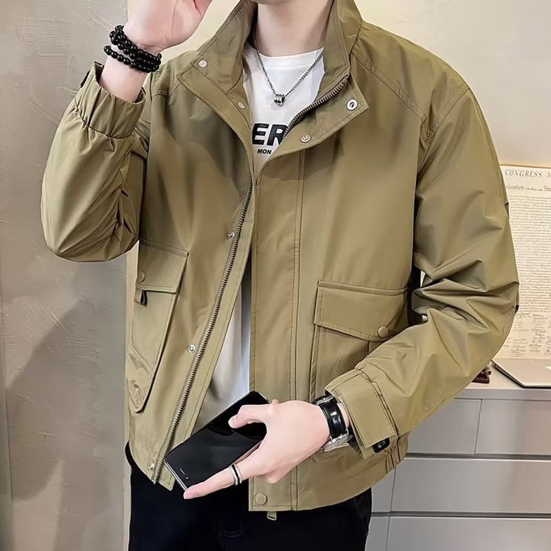 Herren leichte Utility-Jacke mit funktionalen Taschen Echoarchiv