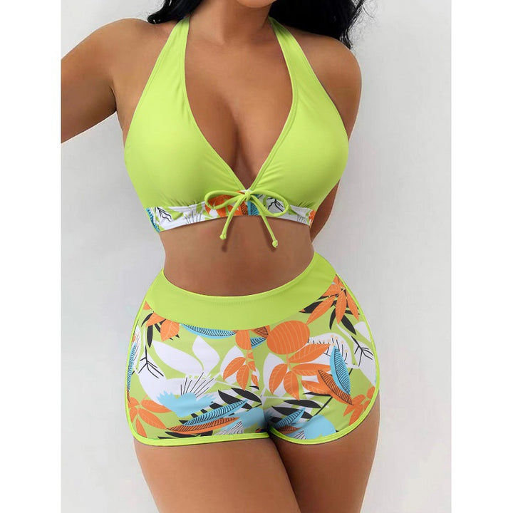 Damen Hochgeschlossen Bikini mit verspieltem Blumenmuster Echo Archiv