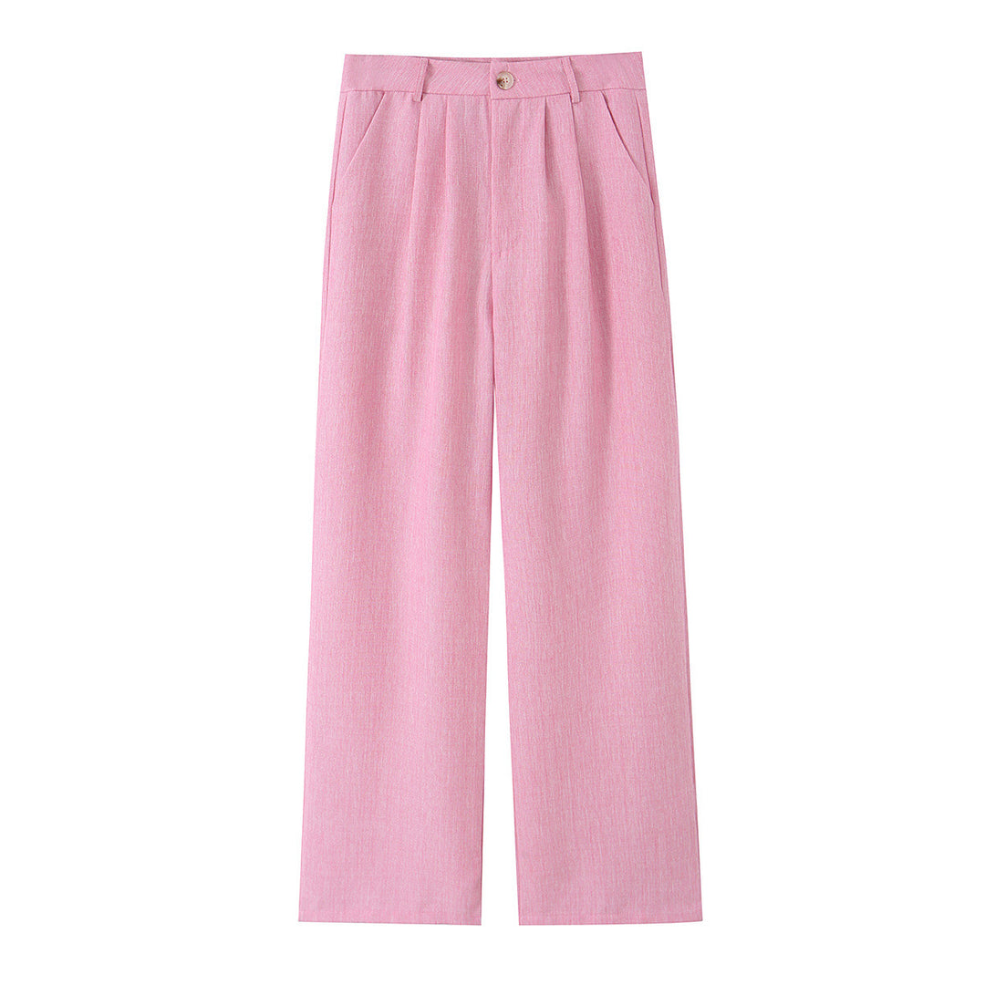 Damen Zweiteiliges Business-Set mit tailliertem Ein-Knopf-Blazer und weiter Bundfaltenhose Echo Archiv