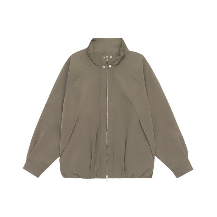 Damen Leichte Raglan-Bomberjacke mit Stehkragen und elastischem Saum Echoarchiv
