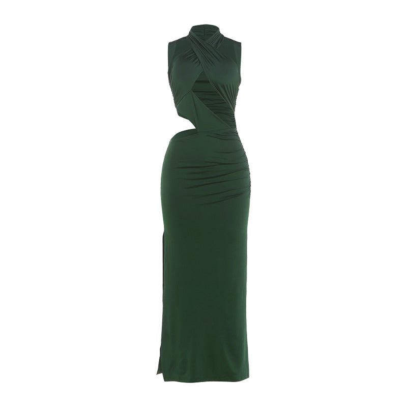Damen Elegantes Maxikleid mit raffinierten Drapierungen und schlankem Schnitt Echo Archiv