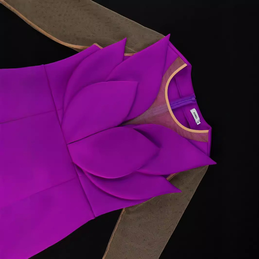 Damen Etuikleid mit floralem Design und transparenten Ärmeln Echo Archiv