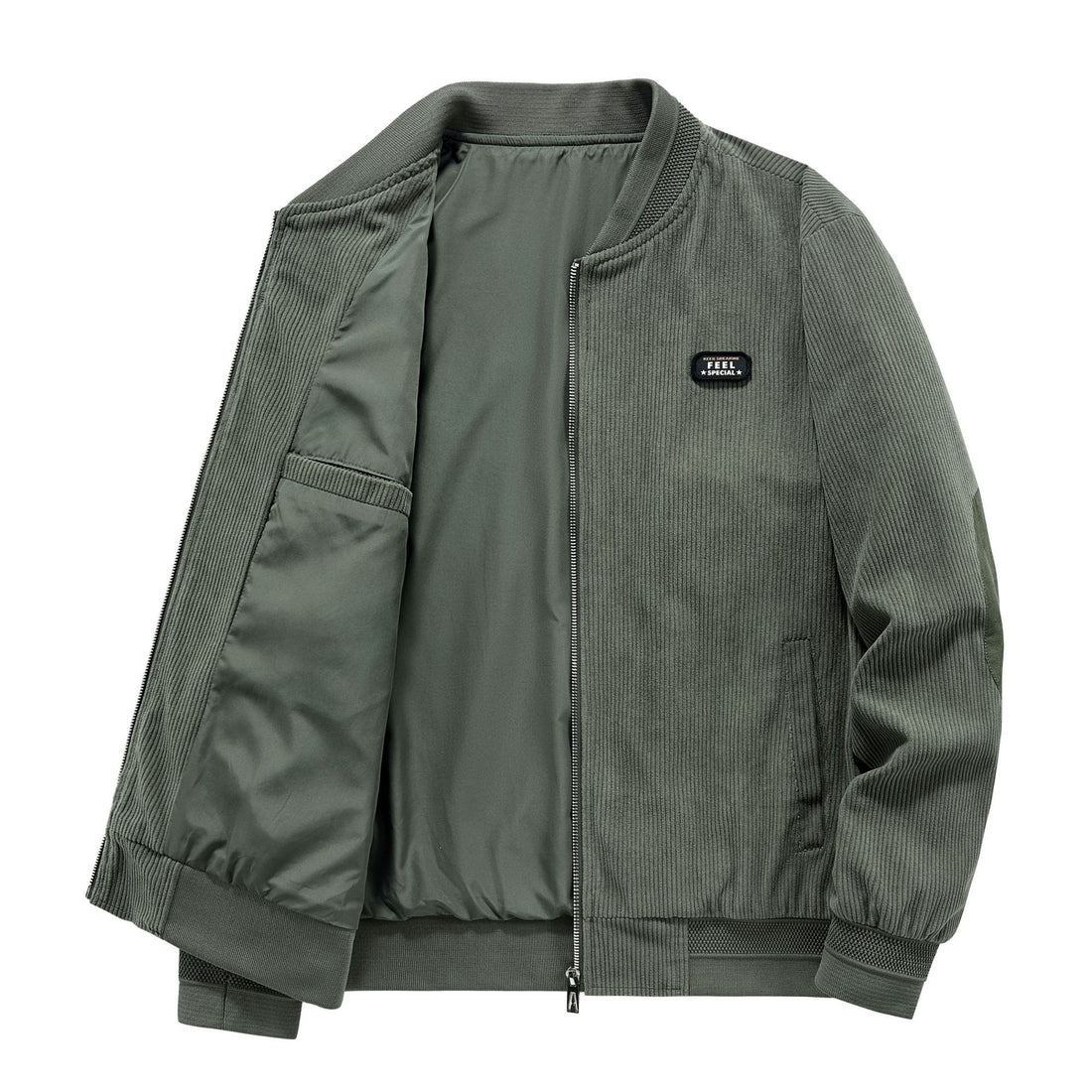 Herren Lässige Cordjacke mit durchgehendem Reißverschluss Echo Archiv