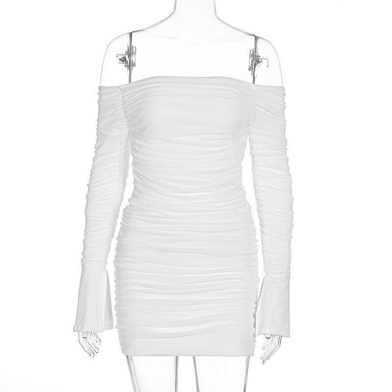 Damen Off-Shoulder Minikleid mit Rüschendetails und figurbetontem Schnitt Echo Archiv
